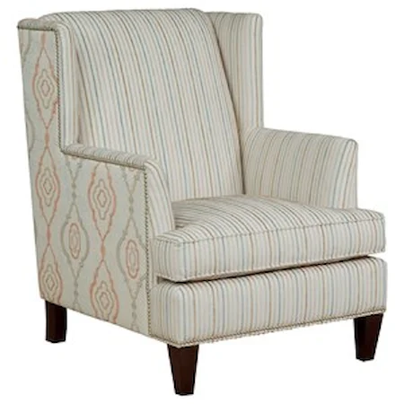 Transitional Wingback Chair with Nailhead Trim